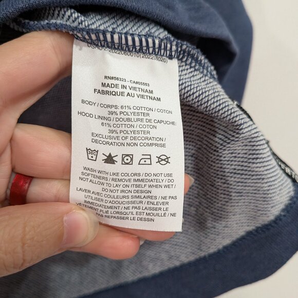 Nike DryFit Wide Bottom Hoodie Navy Blue Size Large - Picture 3 of 4